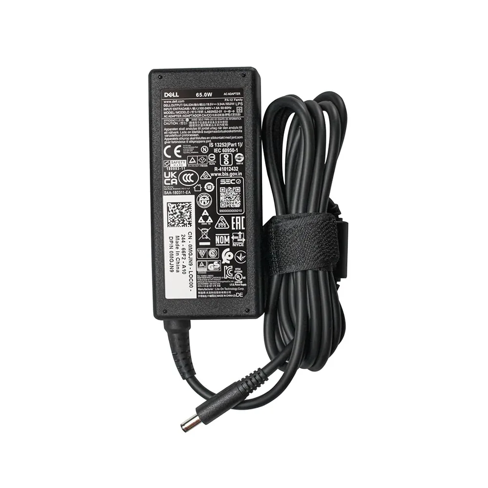 Dell Laptop Adapter Original 65w 19v/3.34a |4.5mm x 3.0mm | Small Pin (Box Seal Opened for Serial No) (No Power Cable Included) view 2